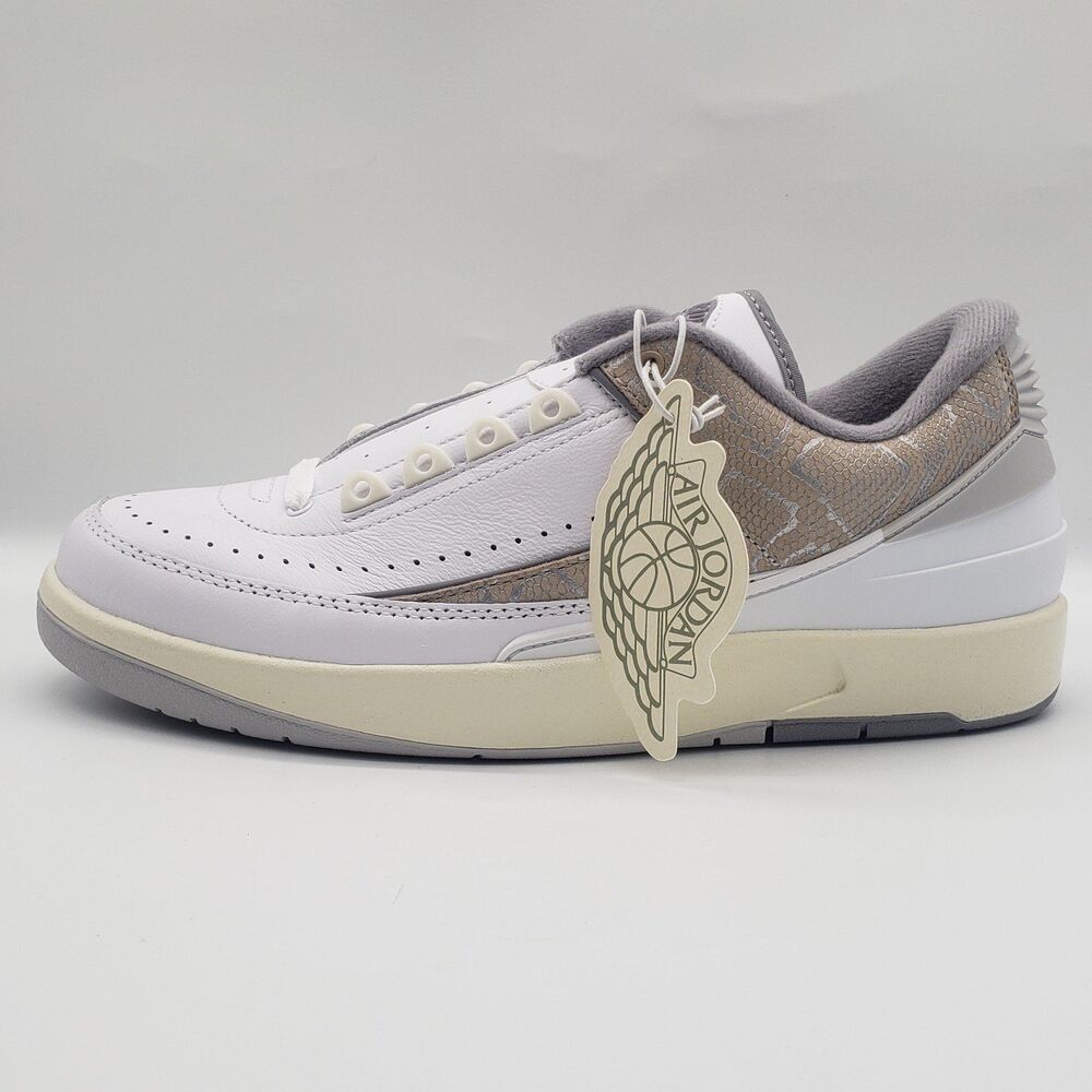 Men's Jordan 2 Retro Low "python" White/Cement Grey-Sanddrift (DV9956 100)